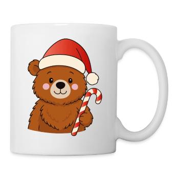 Cute Christmas Bear with Candy Cane - Mug - white - Right
