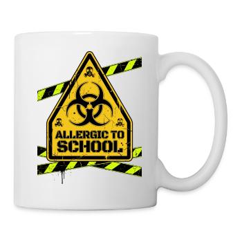 Allergic To School Warning Sign - Mug - white - Right