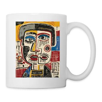 Vibrant cubist face - Mug - white - Right