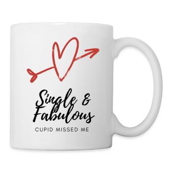 Herz mit Pfeil Doodle single shirt valentinstag - Tasse - Weiß - Rechts