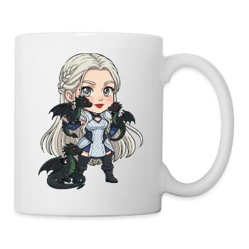 Drachen-Cosplay-Ritterin Chibi - Tasse - Weiß - Rechts