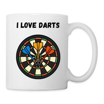 Kunstvolles Dartboard Motiv - Tasse - Weiß - Rechts
