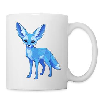Blauer Geometrie-Fuchs - Tasse - Weiß - Rechts