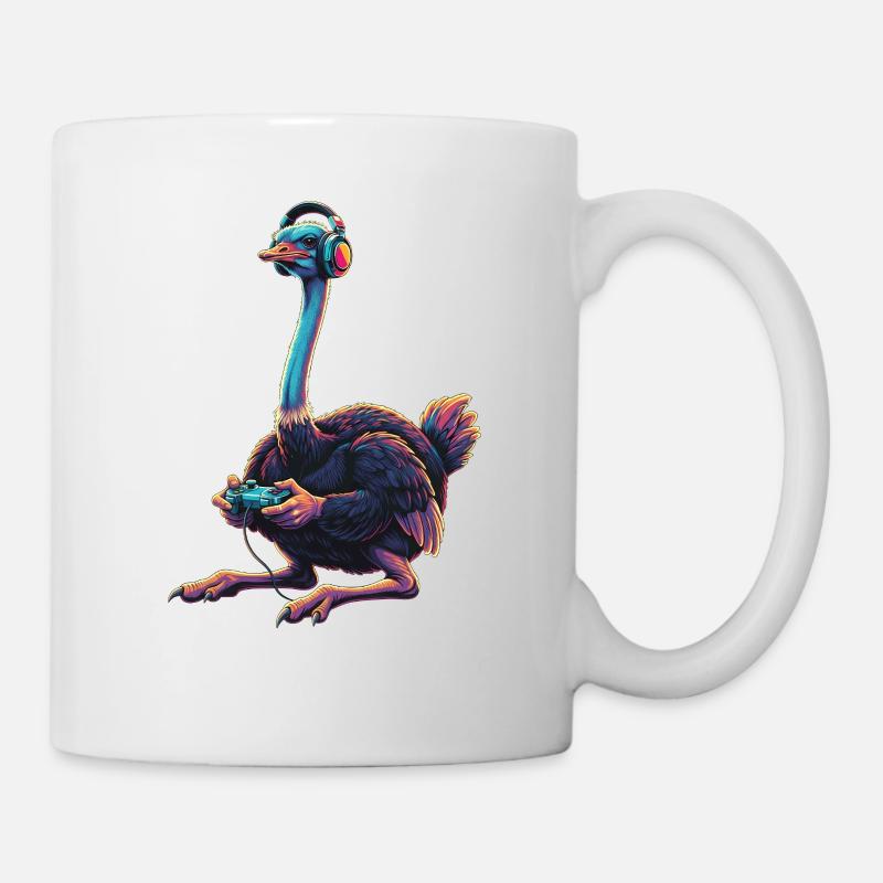 Strauß Gaming Tier Videospiele Lustiger Strauß - Tasse - Weiß