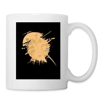 Samurai-Pferdespritzer Schwarz - Tasse - Weiß - Rechts