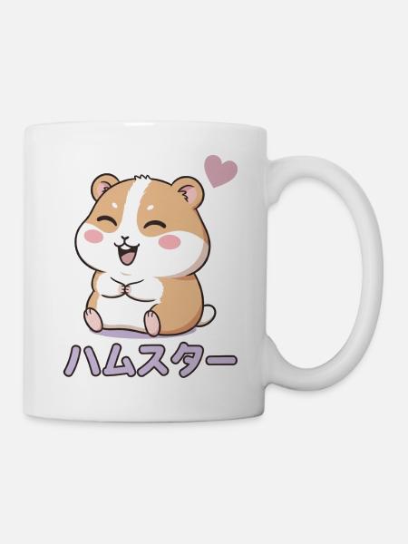Kawaii Hamster Heart Happiness - Mug - white