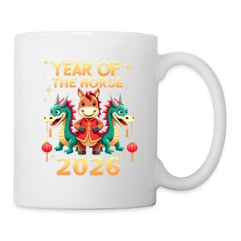 Nouvel An chinois du cheval 2026 - Mug blanc - blanc - Droite