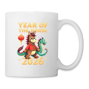 Nouvel An chinois du cheval 2026 - Mug blanc - blanc - Droite