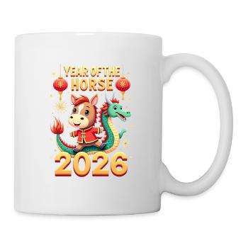 Nouvel An chinois du cheval 2026 - Mug blanc - blanc - Droite