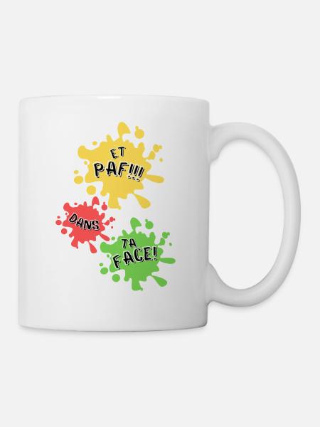 Boom, direkt ins Gesicht! - Tasse - Weiß