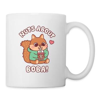 Cute Squirrel Loves Boba Tea Nuts About Boba Funny - Mug - white - Right