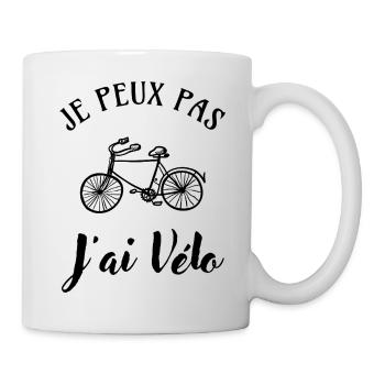 Ich kann nicht, ich fahre Fahrrad - Tasse - Weiß - Rechts
