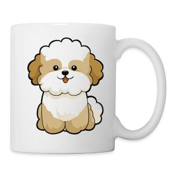Chibi Pudel Pal Maskottchen - Tasse - Weiß - Rechts