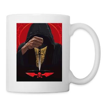 Man in hood with pendulum - Mug - white - Right