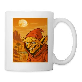 Leprechaun dans le désert au coucher du soleil - Mug blanc - blanc - Droite