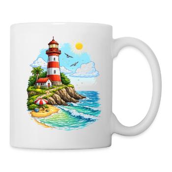 Lighthouse Coastal Paradise - Mug - white - Right