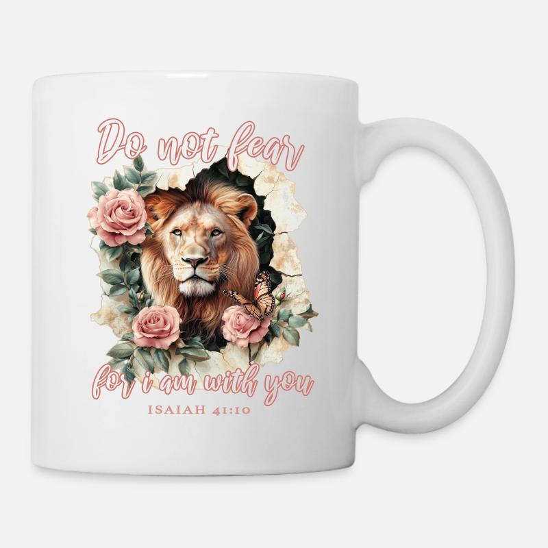Bibelvers Christlich Löwe - Tasse - Weiß