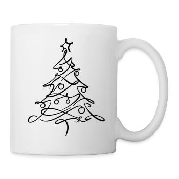 Stylish Christmas Tree - Minimalist Design - Mug - white - Right