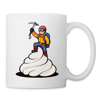 Mountaineer on Sahneberg – Funny Cartoon Motif - Mug - white - Right