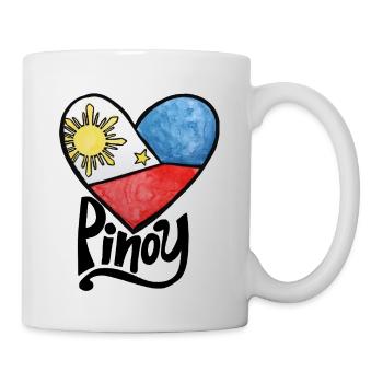 Philippinen-Flaggen-Herz-Druck - Tasse - Weiß - Rechts