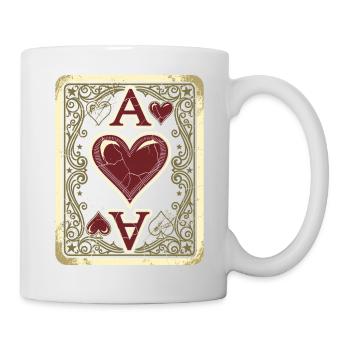 Heart Ace Vintage Playing Card Carnival Costume Funny - Mug - white - Right