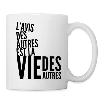 Philosophisches Zitat in schwarzer Typografie - Tasse - Weiß - Rechts