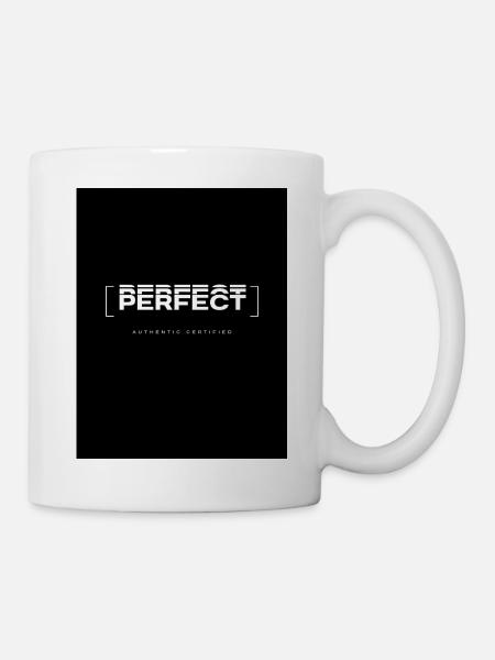 Perfekt Glitch Typografie - Tasse - Weiß