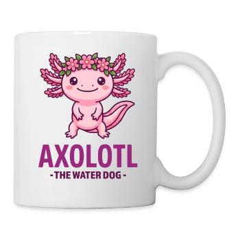 AXOLOTL DER WASSERHUND Niedliche rosa Blumenkrone - Tasse - Weiß - Rechts