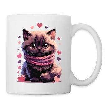 Cozy Kitten Pink Schal - Tasse - Weiß - Rechts