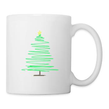 Sapin de Noël Green Doodle - Mug blanc - blanc - Droite