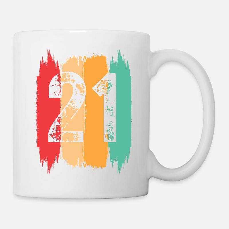 Vintage Style 21st Birthday Design - Mug - white