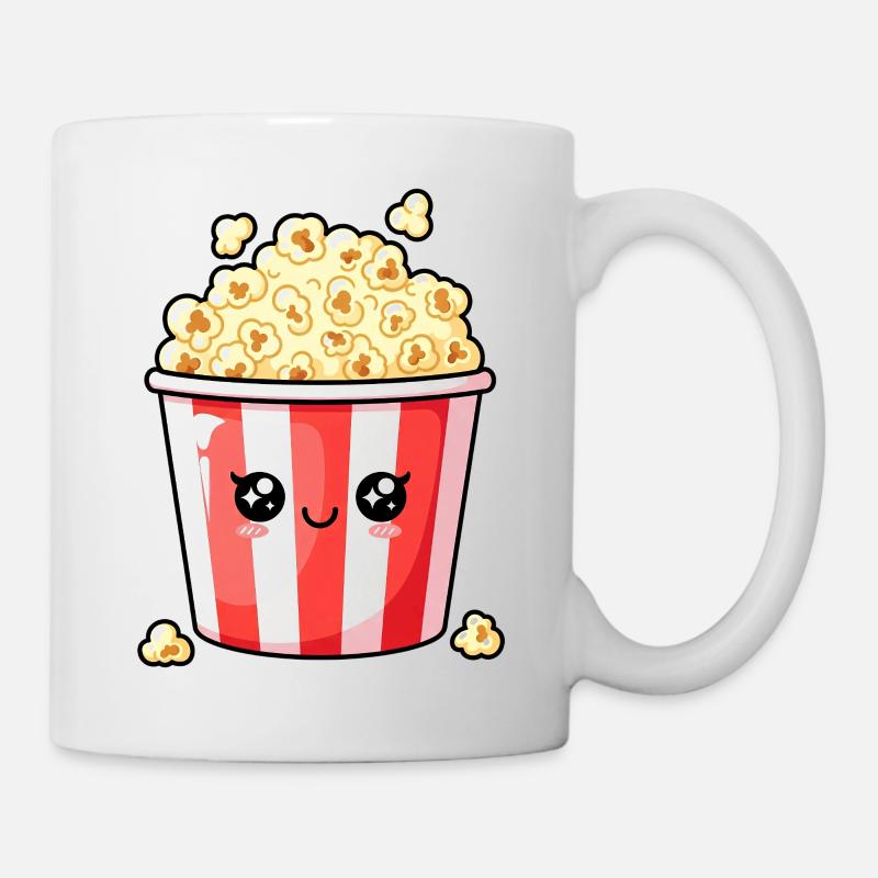 Kawaii Popcorn Bucket - Mug - white