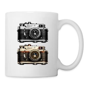 Duo de deux appareils photo vintage - Mug blanc - blanc - Droite