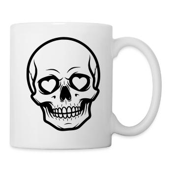 Illustration d’illustration de lignes de cœur crâne - Mug blanc - blanc - Droite