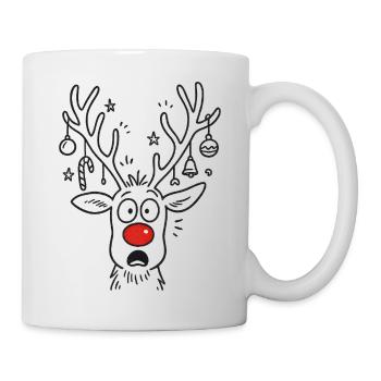 Weihnachten Rudolph - Rentier Elch Santa Claus - Tasse - Weiß - Rechts