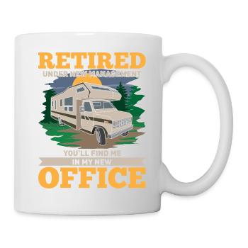 Retiré sous une nouvelle gestion de la conception de camping-car - Mug blanc - blanc - Droite