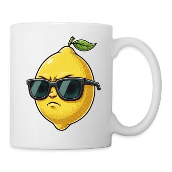 Funny Lemon with Sunglasses Cartoon Cool - Mug - white - Right