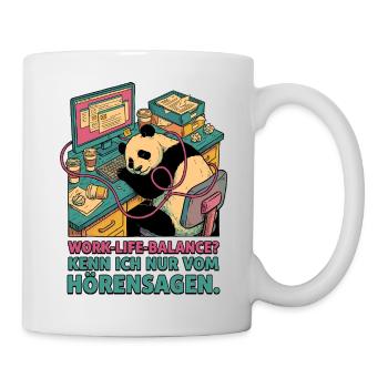 Panda in the home office hearsay - Mug - white - Right