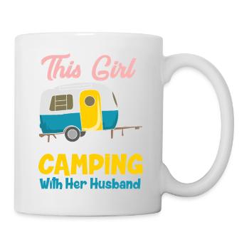 Cette fille adore camper avec son mari Designs - Mug blanc - blanc - Droite