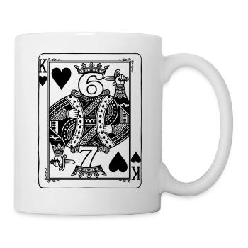Herz König 67 Six Seven - Spielkarte Meme - Tasse - Weiß - Rechts