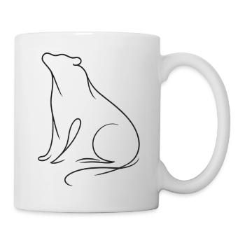 Silent Bear Silhouette in Minimal Flowing Lines II - Mug - white - Right