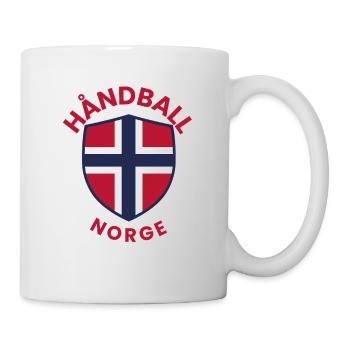 Le blason norvégien de handball avec le drapeau norvégien - Mug blanc - blanc - Droite