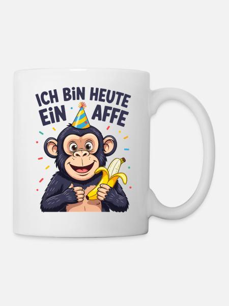 Costume de singe Costume d’animal de chimpanzé Carnaval drôle - Mug blanc - blanc