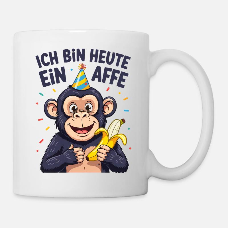 Costume de singe Costume d’animal de chimpanzé Carnaval drôle - Mug blanc - blanc