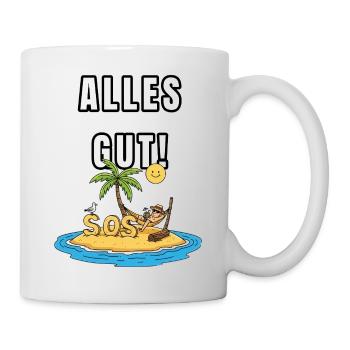 All is well – Ironic island motif - Mug - white - Right