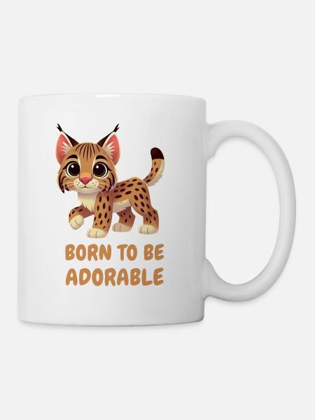 Süßer, bunter Luchs - Tasse - Weiß
