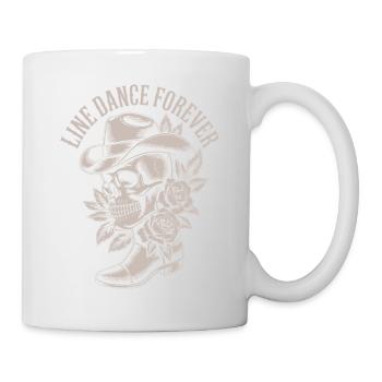 Line Dance Skull with Hat Roses - Mug - white - Right