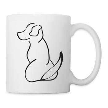 Dog Dog Outline Line Outline Minimal Silhouette - Mug - white - Right