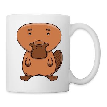 Niedlicher Schnabeltier Kawaii Australischer Tier-Cartoon - Tasse - Weiß - Rechts