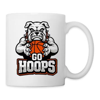 Go Hoops Bulldog Basketball Mascot - Mug - white - Right